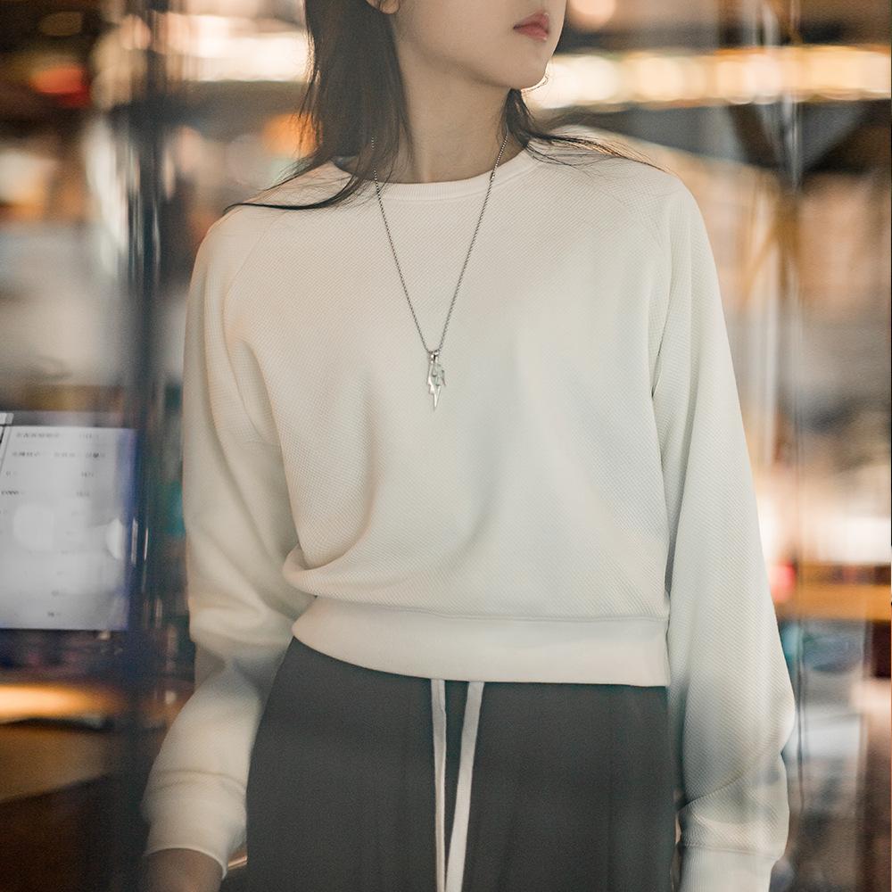 馬登女裝 休閒高腰圓領衛衣質感內搭打底外穿長袖上衣