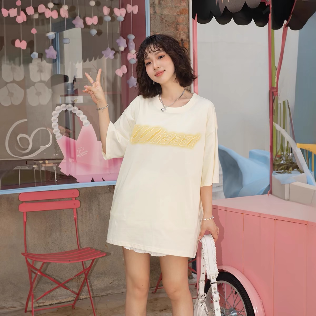 美式復古印花短袖T恤女潮牌寬鬆情侶上衣