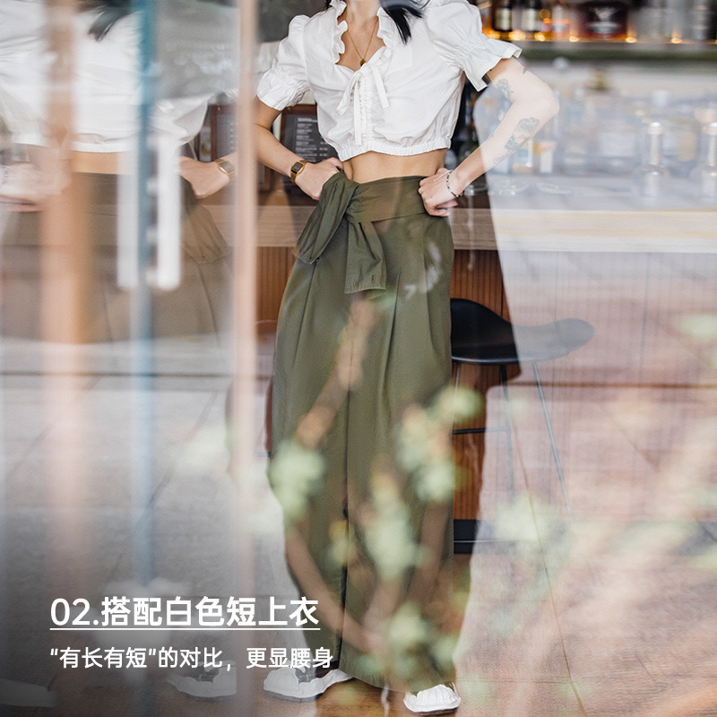 馬登女裝 復古工裝直筒寬松闊腿背帶褲個性顯瘦高腰長褲