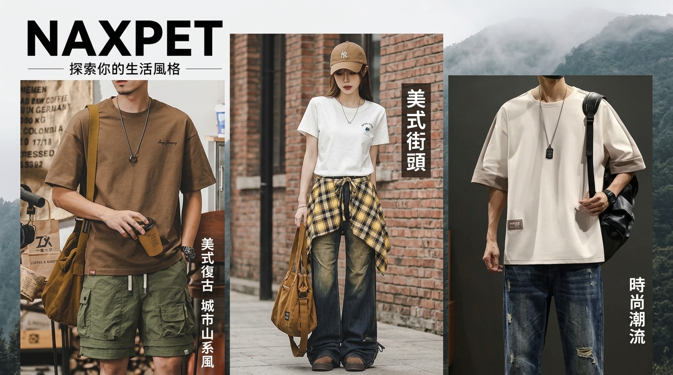 NAXPET探索你的生活風格，美式街頭風、時尚潮流風、美式復古風、城市山系風任你挑選！