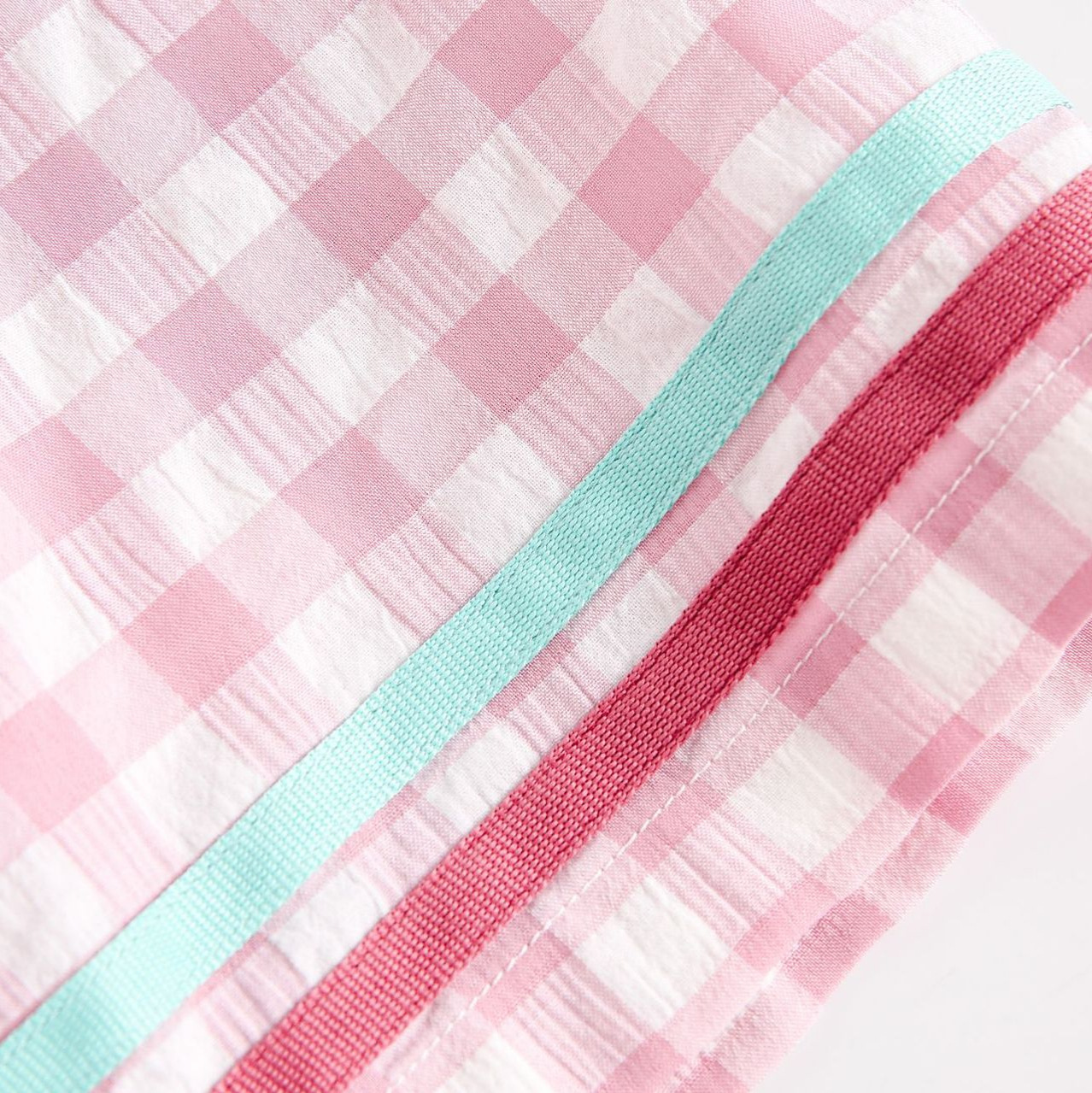 美式復古拼接粉色格子設計感短袖襯衫女寬鬆襯衣外套