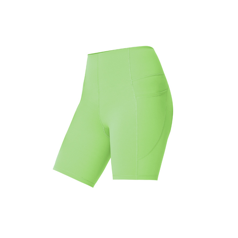 高強度塑型褲夾層網眼四分無痕收腹運動騎乘瑜珈褲