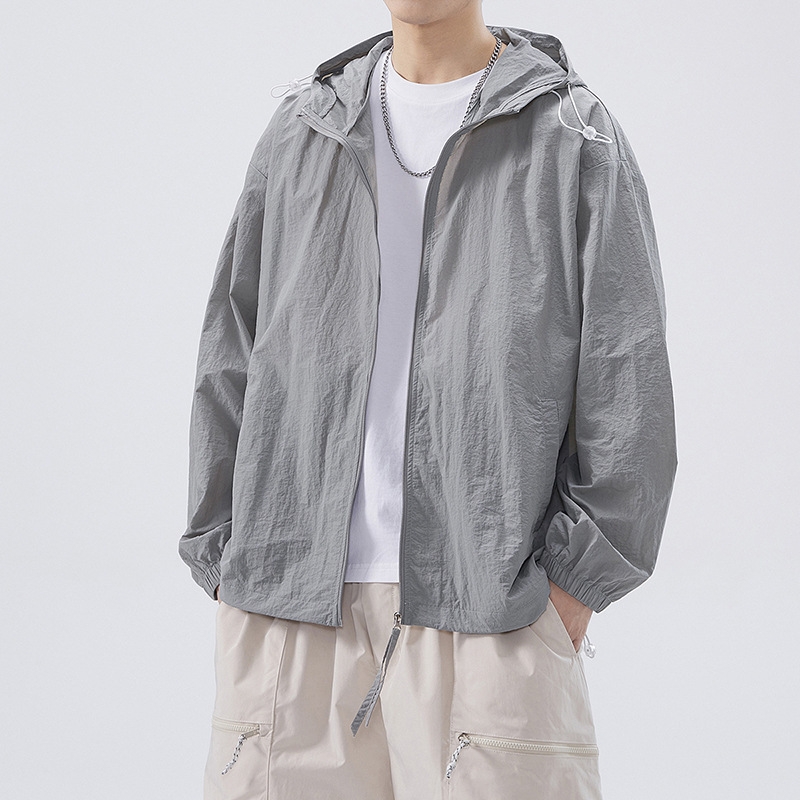 戶外冰絲輕薄防曬衣男士夏季UPF50+防紫外線透氣防曬衣外套