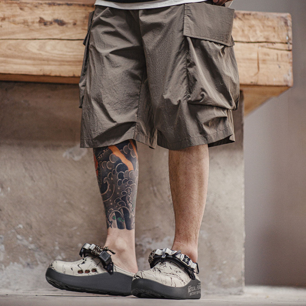 馬登男鞋 洞洞鞋春季户外包头半托两穿涼拖鞋勃肯廚師鞋