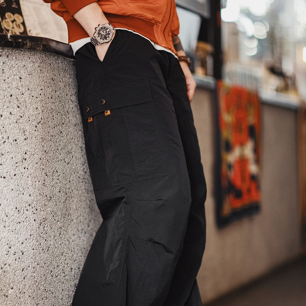 馬登工裝 美式M65傘兵褲寬鬆山系機能寬腿大口袋直筒休閒褲男春