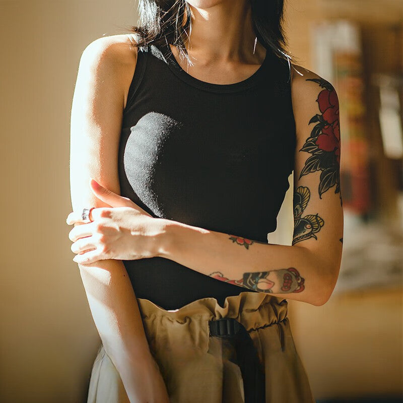 馬登女裝 百搭針織背心夏季辣妹打底小吊帶美背修身工字運動背心