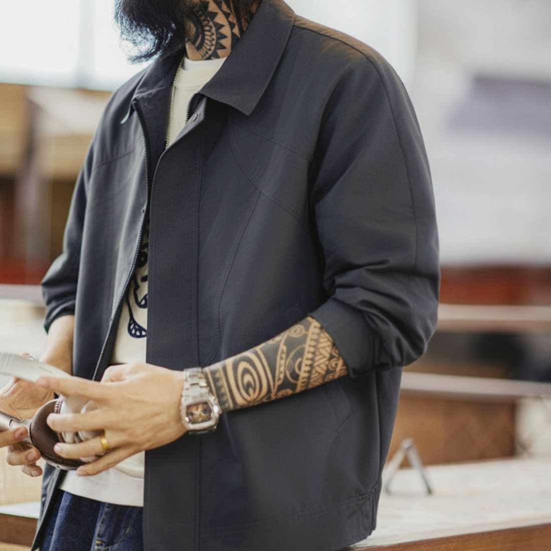 馬登工裝 美式機能風三防夾克翻領運動訓練防水薄款外套男春季