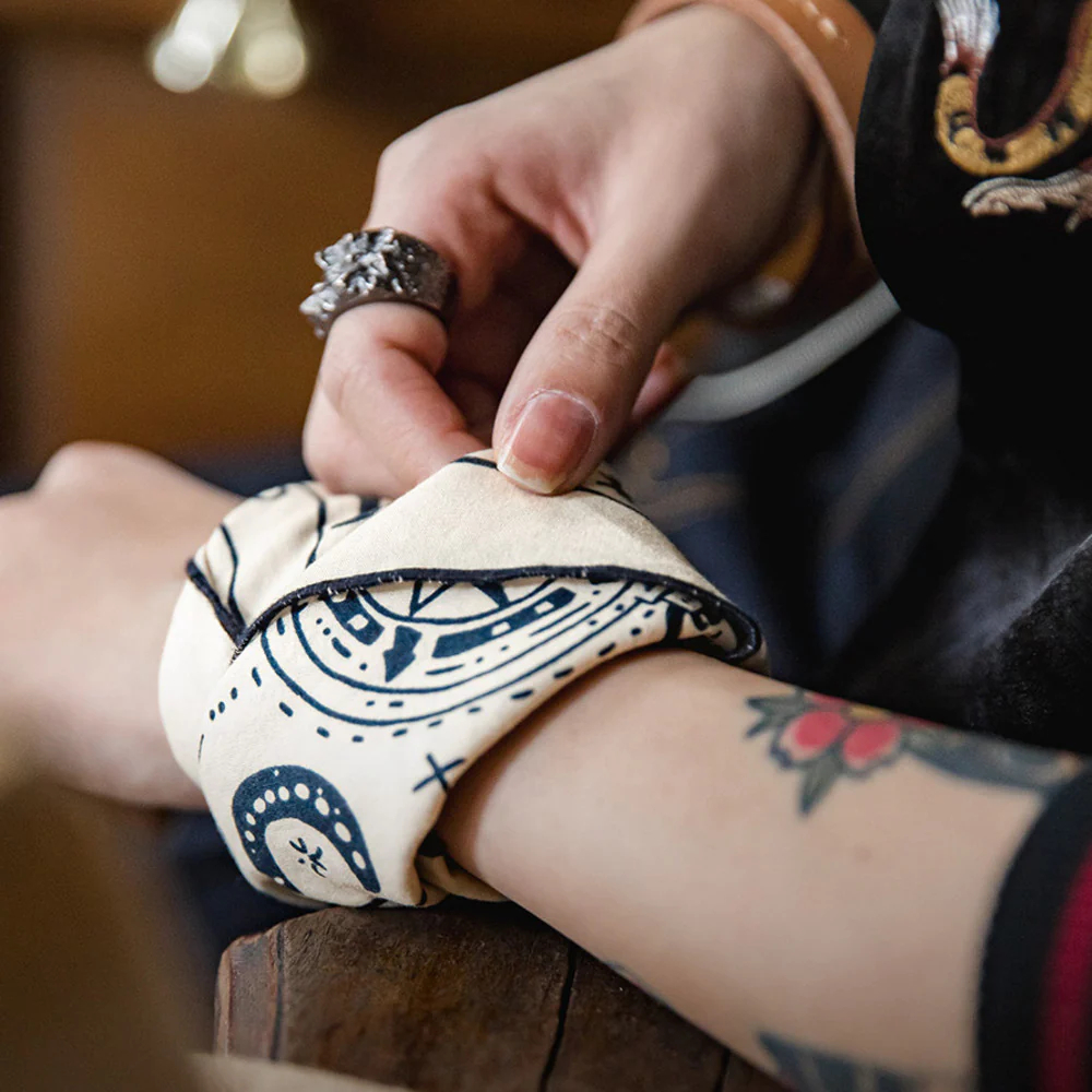 馬登女裝 美式航海圖方巾扣飾品阿美咔嘰頭巾領巾手帕文艺發帶