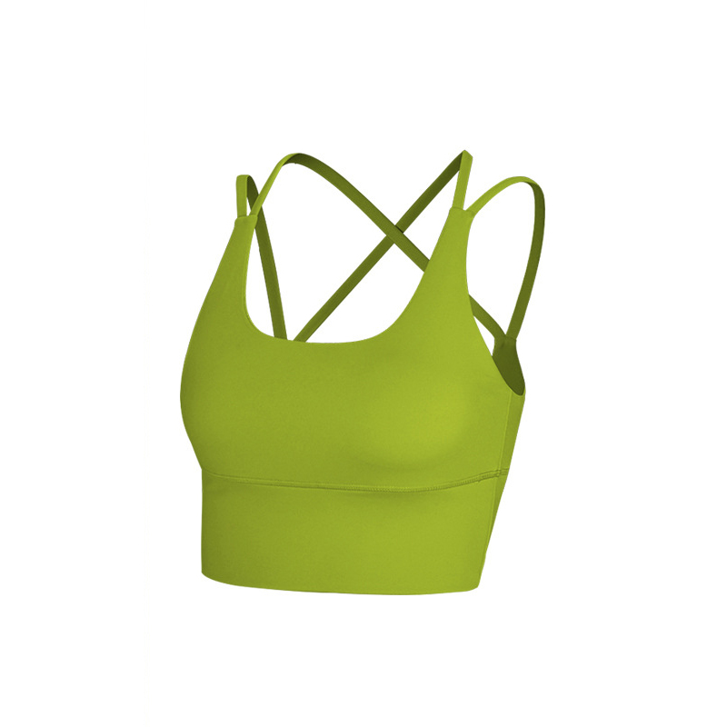 软糯高弹瑜珈吊带健身上衣交叉美背运动内衣遮副乳瑜珈背心