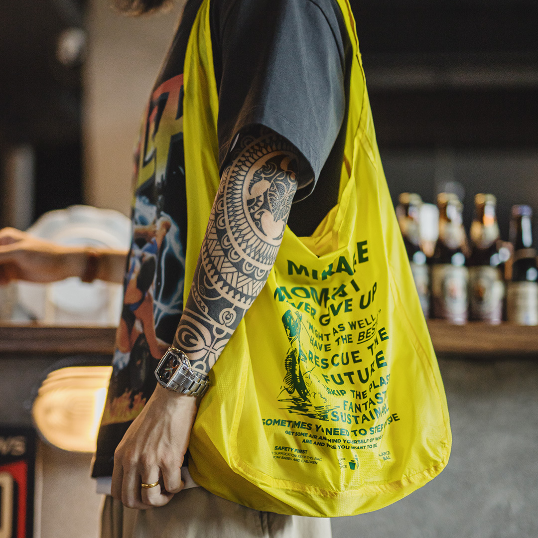 馬登工裝 戶外超輕薄可折疊寬肩帶旅行挎包尼龍山系大容量手提包