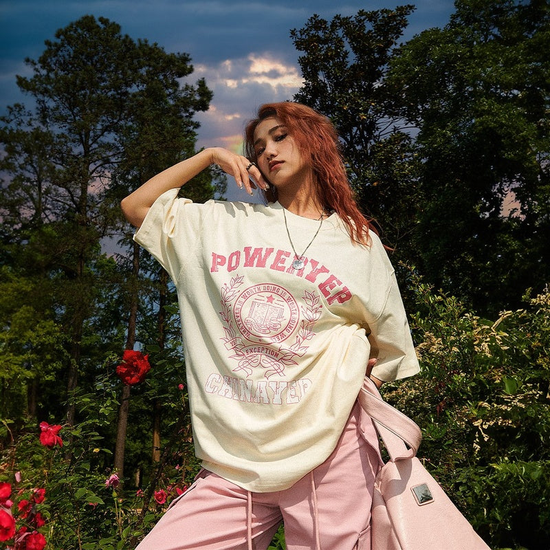 美式復古短袖T恤女設計感小眾寬鬆半袖ins潮牌情侶上衣