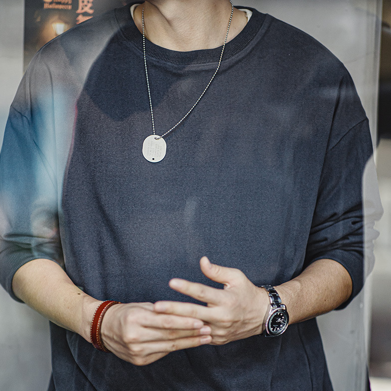 馬登工裝 美式雙面磨毛仿德絨長袖T恤基礎款寬鬆圓領保暖上衣男秋