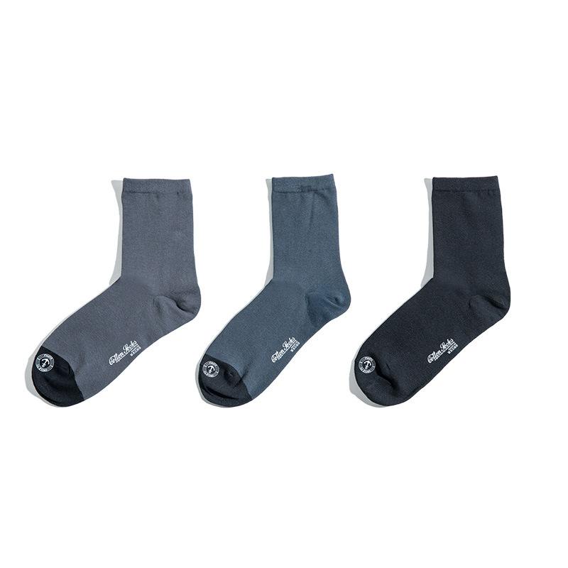 馬登工裝 經典純色吸汗棉質襪子休閒透氣四季通用中筒襪