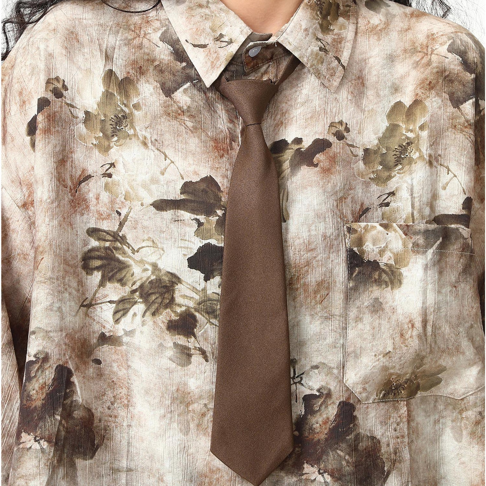 美式復古棕色領帶美拉德襯衫穿搭百搭氛圍感便擕式領帶