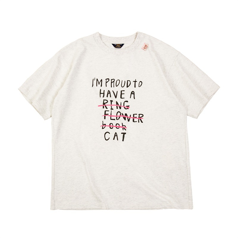 馬登女裝 美式復古字母印花T恤寬鬆透氣圓領短袖文藝上衣