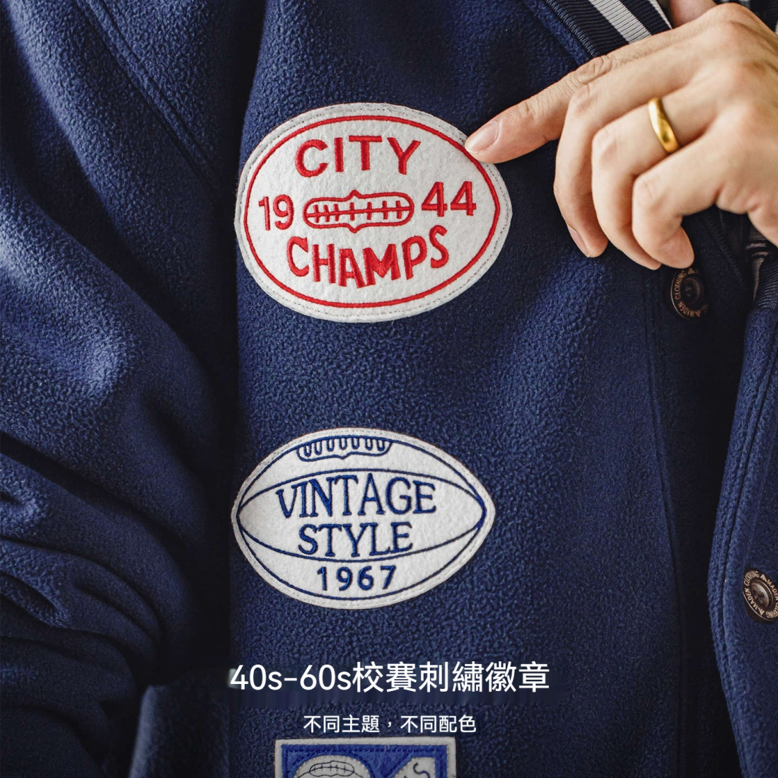 馬登工裝 美式復古青果領開衫搖粒絨夾克保暖棒球服外套男秋冬