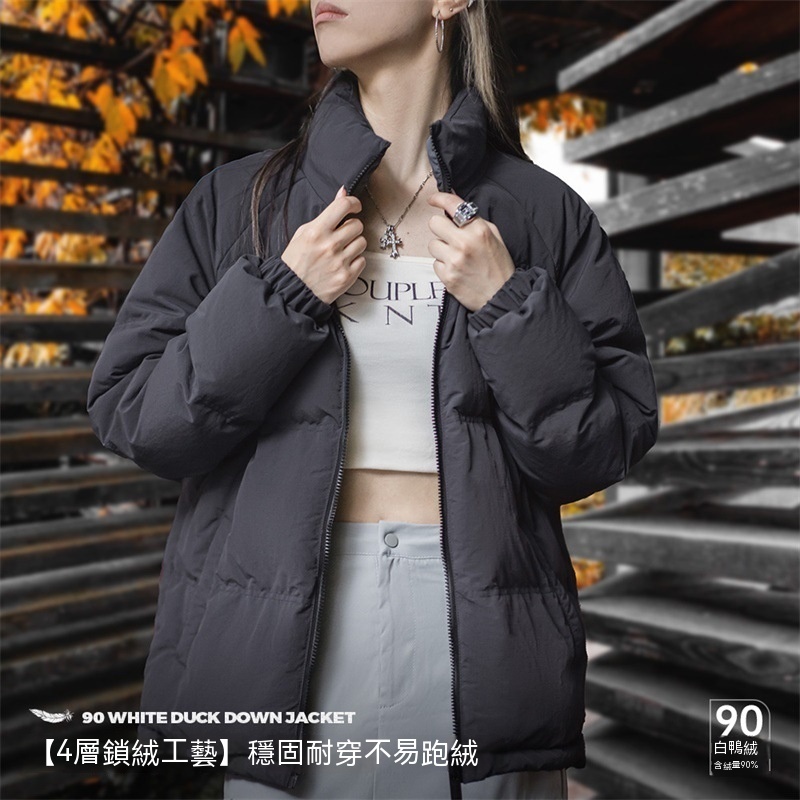 馬登女裝 美式復古90白鴨絨羽絨服戶外防風防水面包服保暖外套