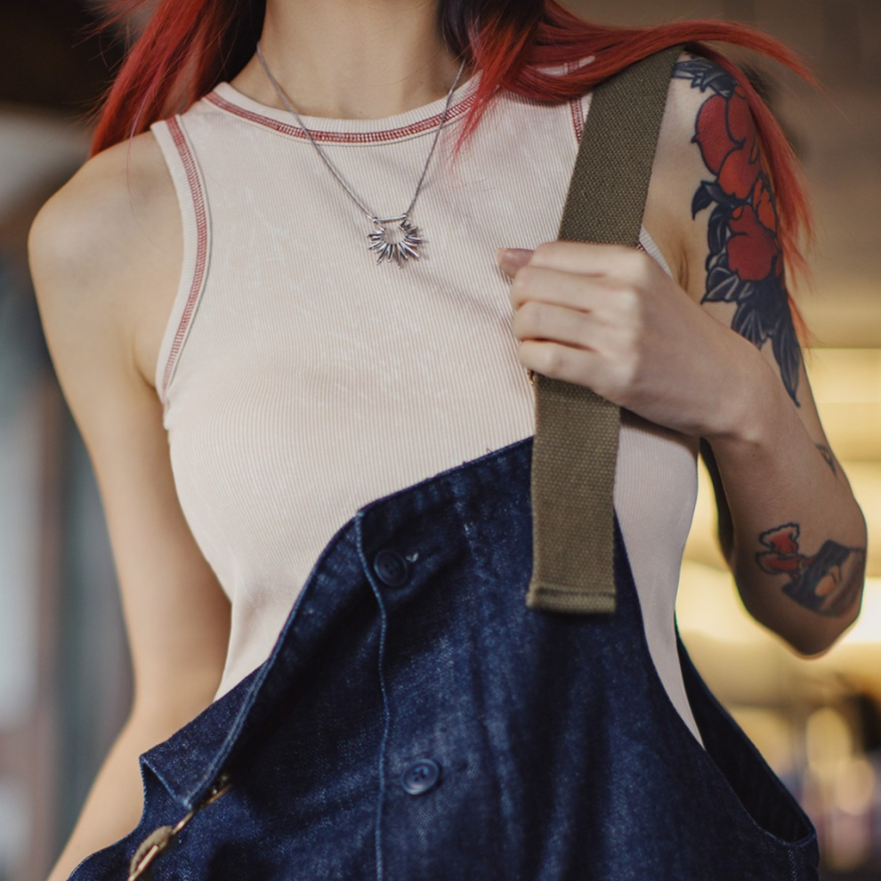 馬登女裝 夏日citygirl美式外穿吊帶簡約無袖內搭針織跨欄背心