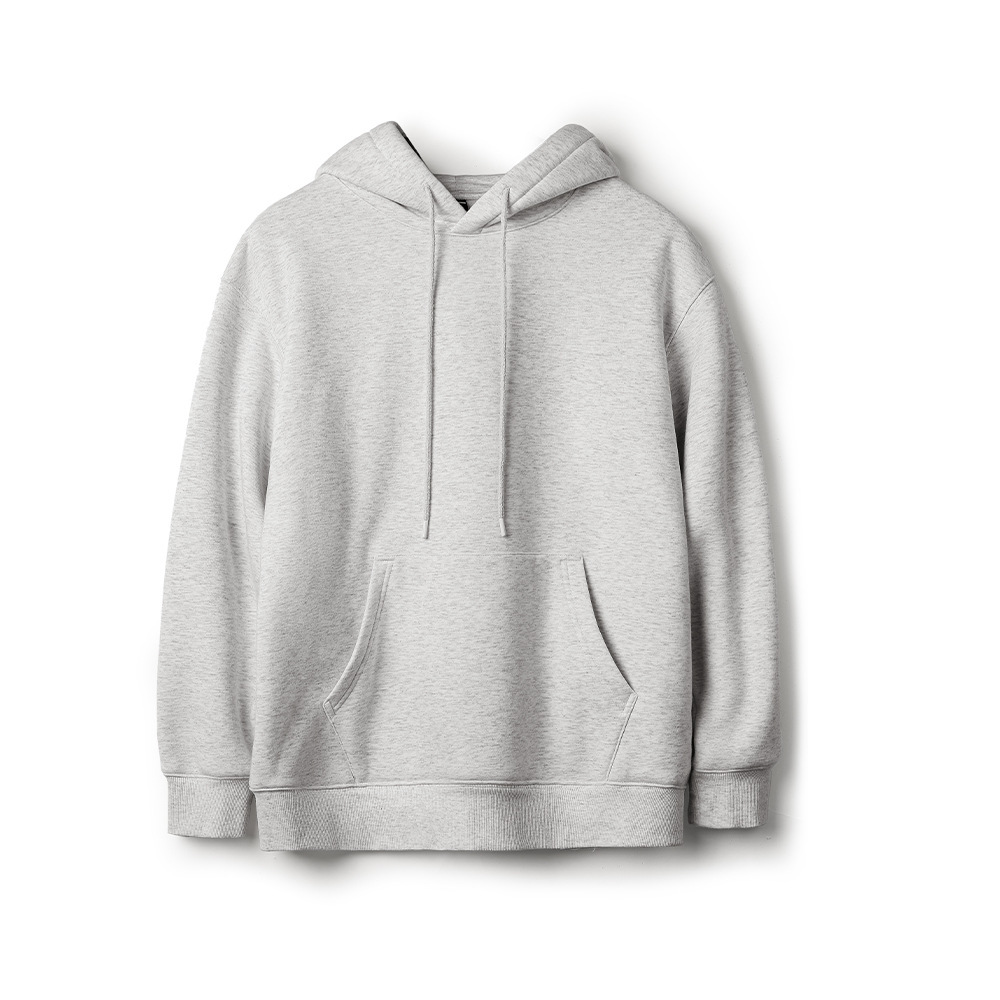 馬登工裝 美式灰色洛奇連帽衛衣加絨寬鬆重磅疊穿套頭帽衫外套男秋冬