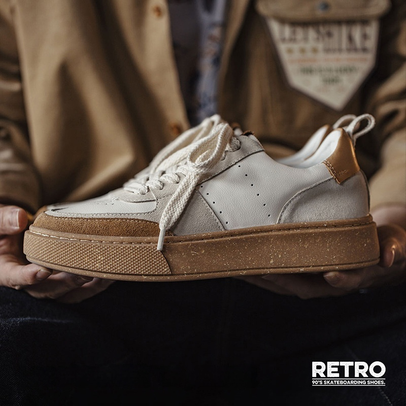 馬登工裝 復古小眾板鞋低幫休閒透氣滑板鞋厚底增高百搭小白鞋