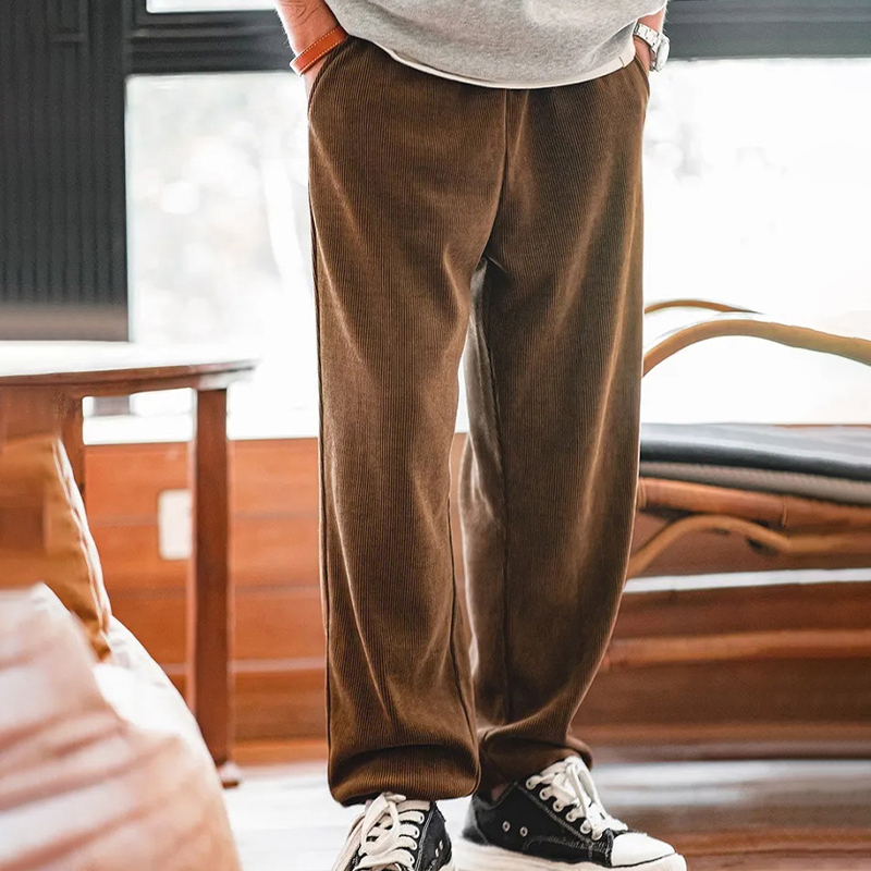 馬登工裝 雪尼爾免燙垂感Smart Pants束腳直筒燈芯絨長褲