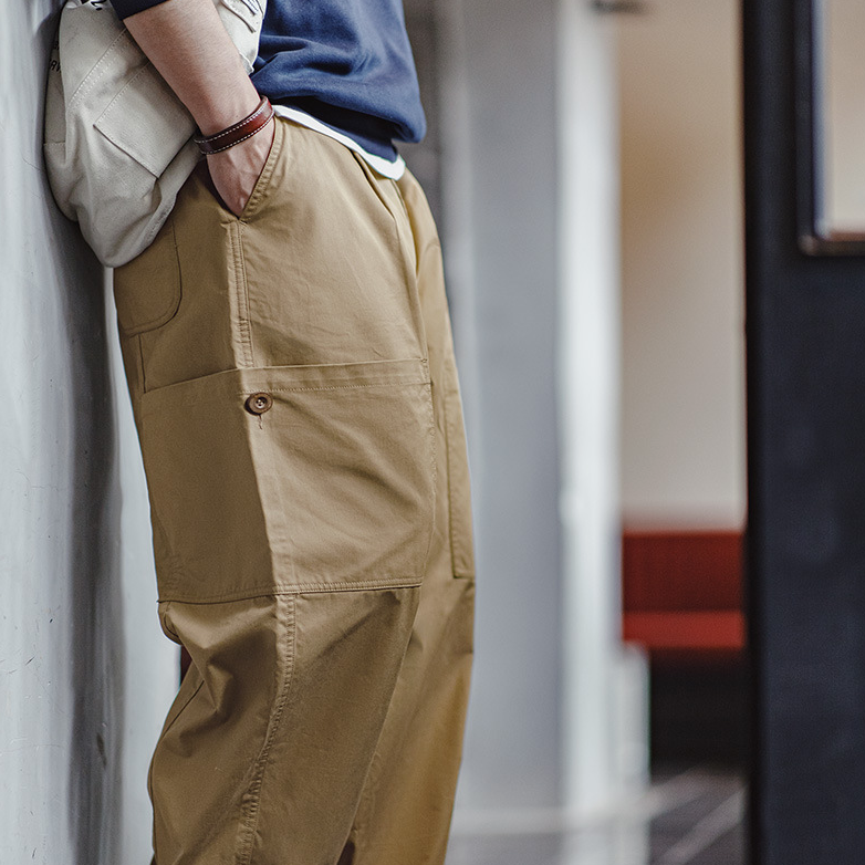 馬登工裝 美式多口袋廓形休閒褲Cityboy寬鬆直筒錐形闊腿褲男