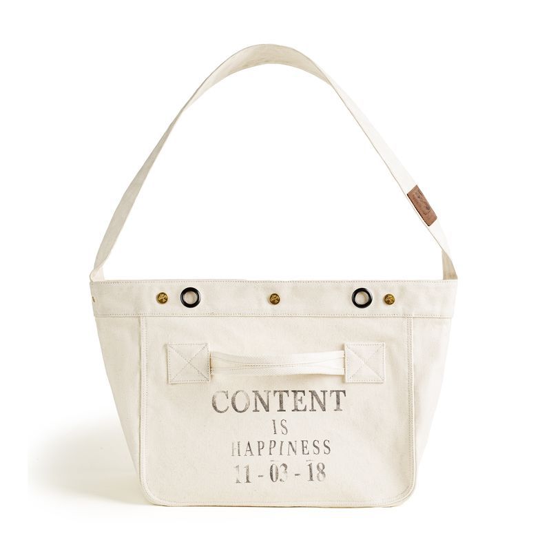 馬登工裝 美式復古機車報童包大容量帆布郵差包印花字母斜挎包男女