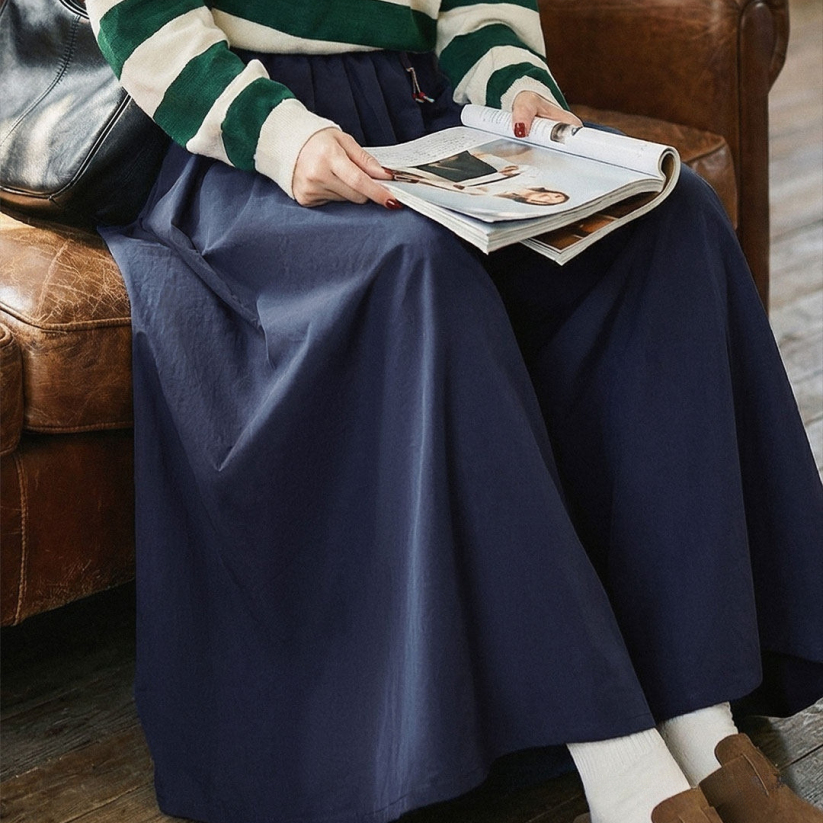 馬登女裝 A字薄款寬鬆顯瘦大擺垂感闊腿山本裙褲一體九分休閒褲