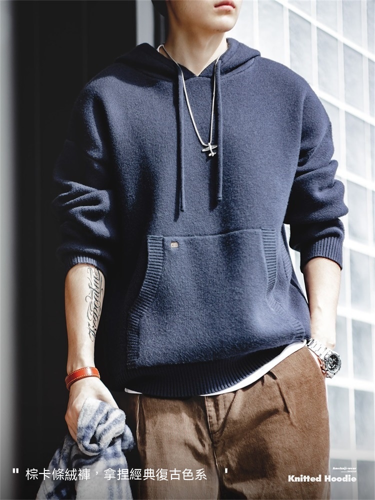 馬登工裝 美式休閒重磅連帽針織衫衛衣Cityboy套頭加厚外套