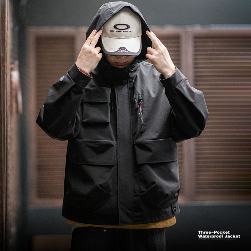 馬登工裝 美式休閒多口袋機能連帽夾克戶外寬鬆廓形運動外套秋冬