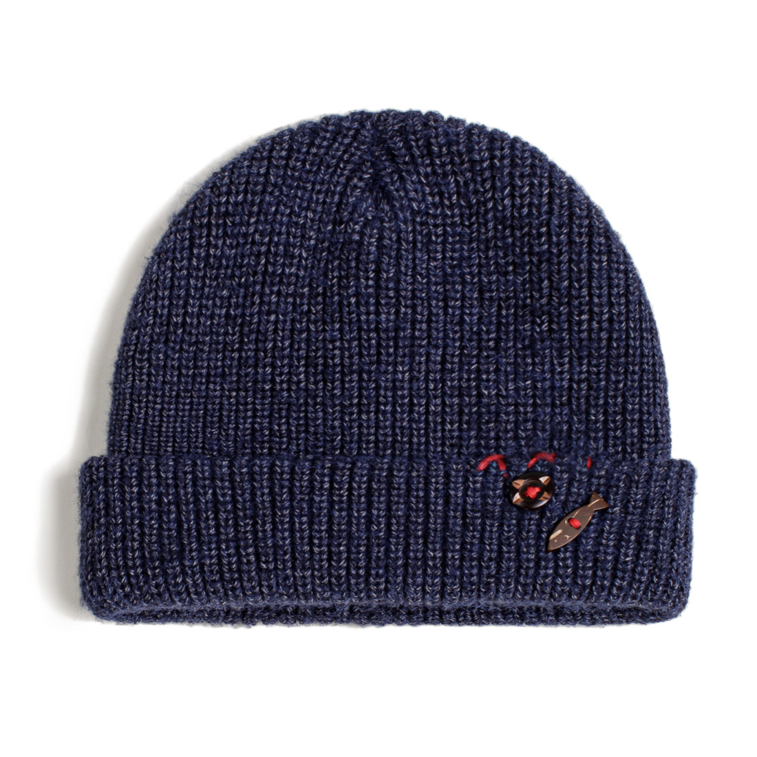 馬登工裝 美式復古北極絨藏青色冷帽護耳防寒毛線保暖瓜皮帽子男秋冬