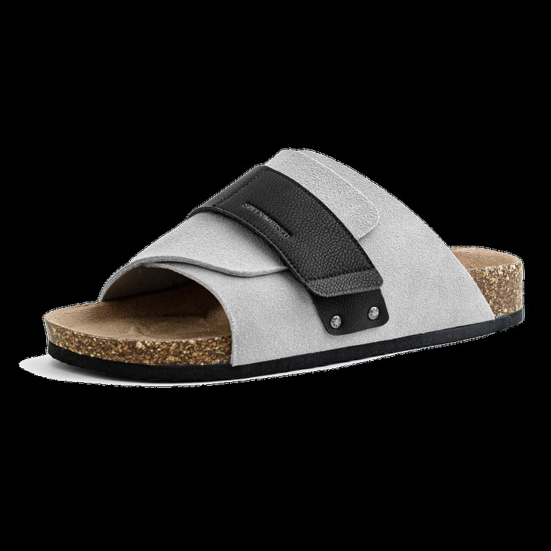 馬登工裝 穆勒鞋男夏季新款軟木一字休閒外穿凉拖鞋魔術貼一字拖