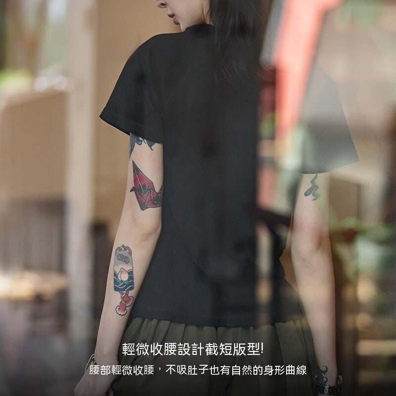 馬登女裝 美式簡約基礎百搭棉T卹顯瘦純色短袖打底衫