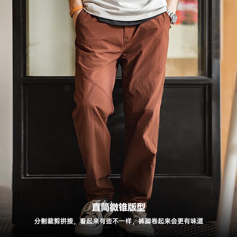 馬登工裝 美式山系速幹休閒褲快脫戰術扣鬆緊腰直筒長褲