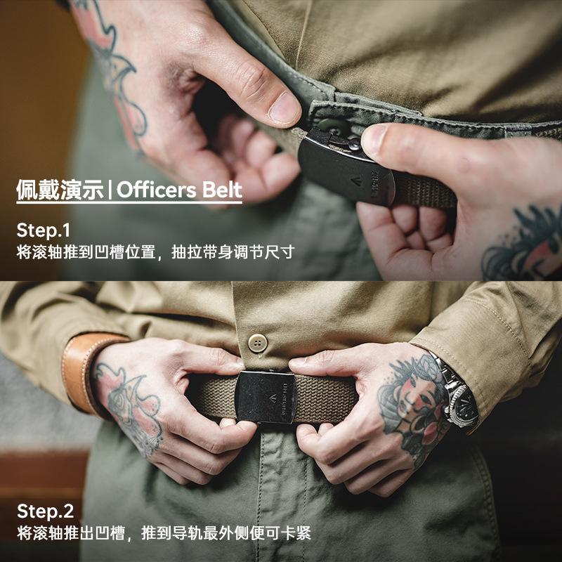 馬登工裝 無孔鬆緊彈力編織皮帶單圈快脫硬漢休閒褲腰帶