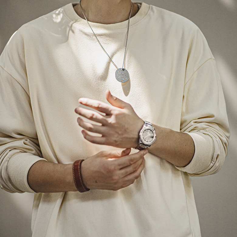 馬登工裝 美式雙面磨毛仿德絨長袖T恤基礎款寬鬆圓領保暖上衣男秋