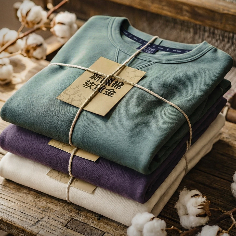 馬登工裝 美式新疆棉衛衣圓領外穿寬鬆長袖套頭衫男春秋