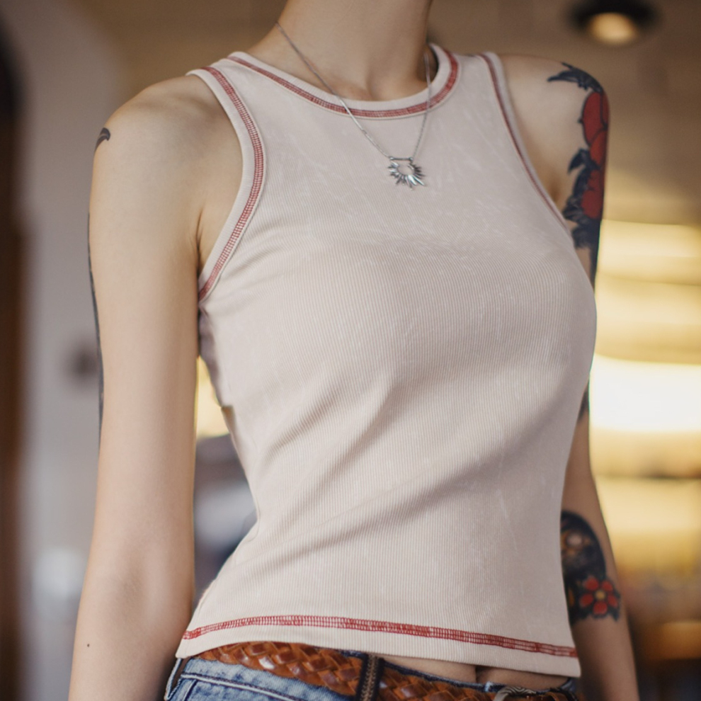 馬登女裝 夏日citygirl美式外穿吊帶簡約無袖內搭針織跨欄背心