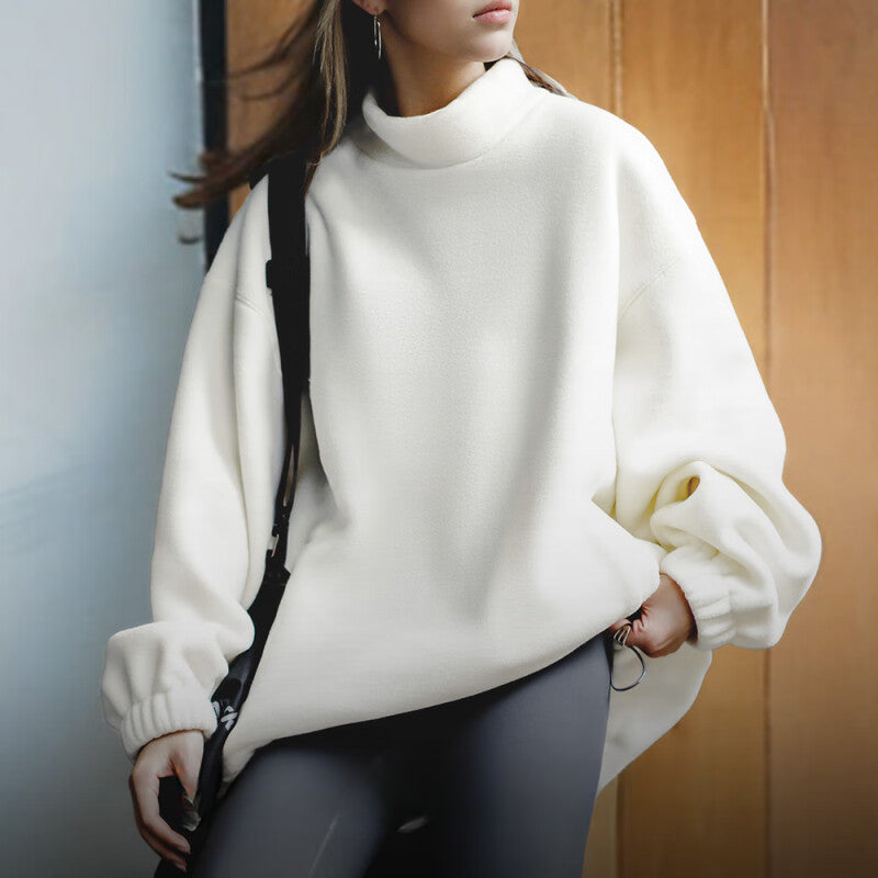 馬登女裝 美式立領搖粒絨衛衣秋冬慵懶風Oversize寬鬆長袖上衣