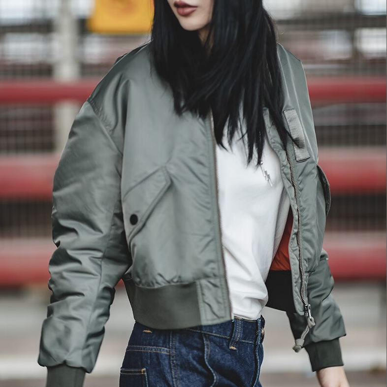 馬登女裝 MA1飛行員夾克秋冬加厚棉服防風保暖棒球服外套