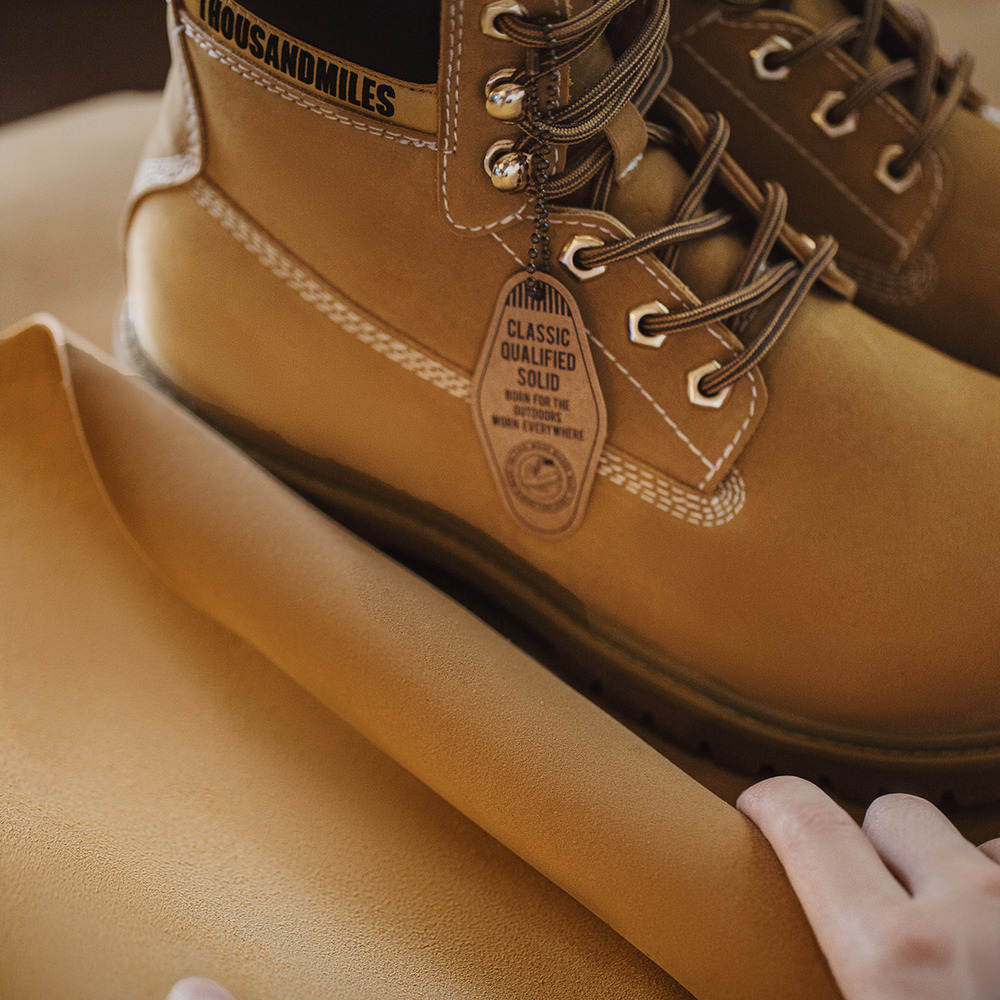 馬登女裝 美式大黃靴英倫風中幫馬丁靴戶外登山靴復古工裝短靴子