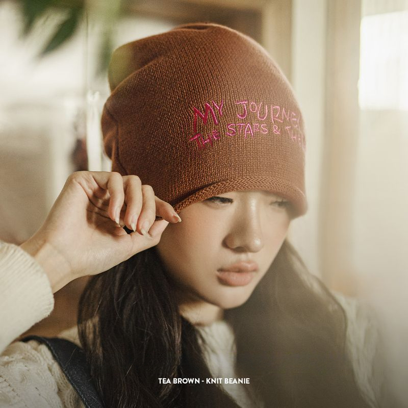 馬登女裝 美式復古針織冷帽純棉堆堆帽大頭圍卷邊包頭帽子秋冬