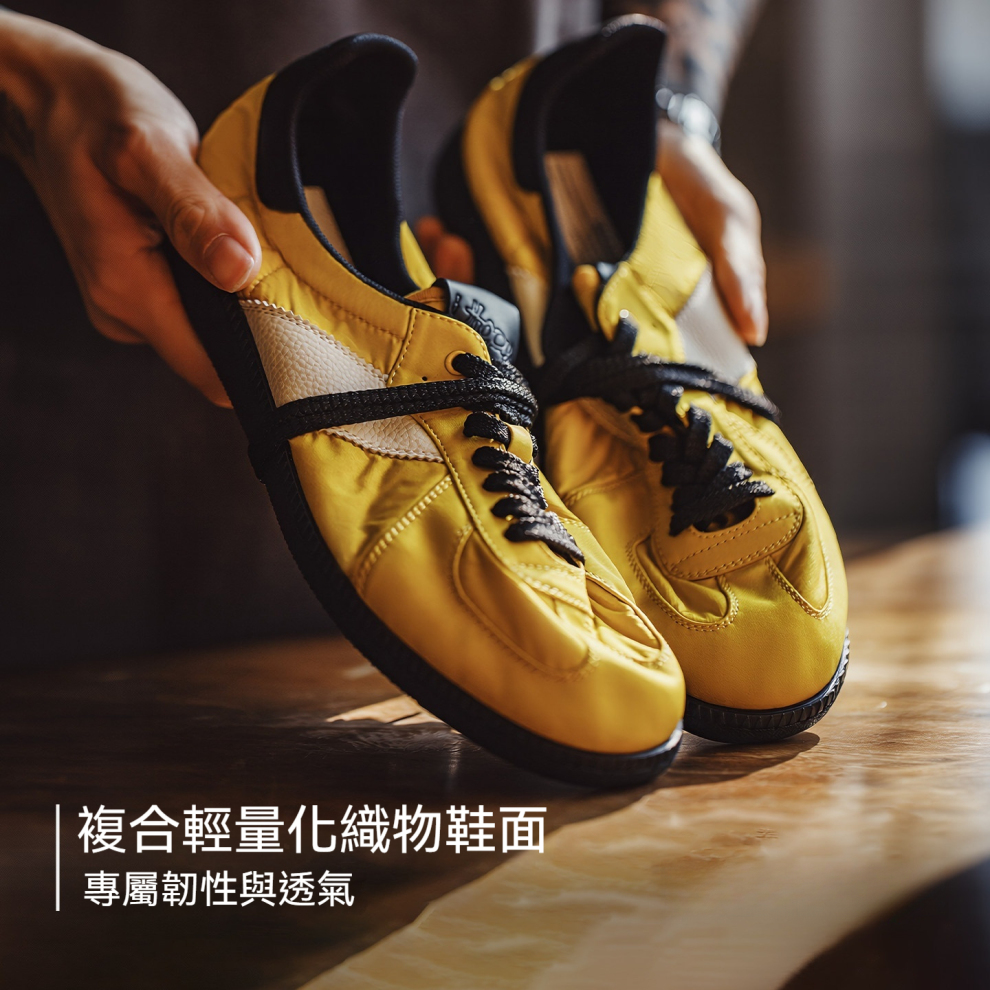 馬登男鞋 軟刃黃色復古德訓鞋圓頭男士春夏季透氣運動休閒軟底板鞋