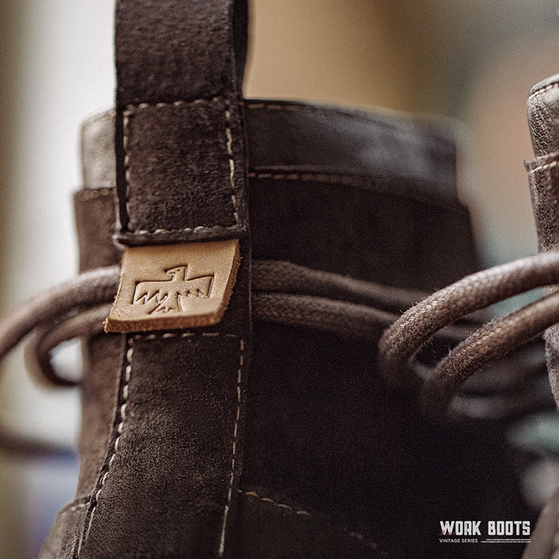 馬登工裝 荒野尋棕復古工裝靴秋季男鞋休閒中幫厚底真皮透氣馬丁靴