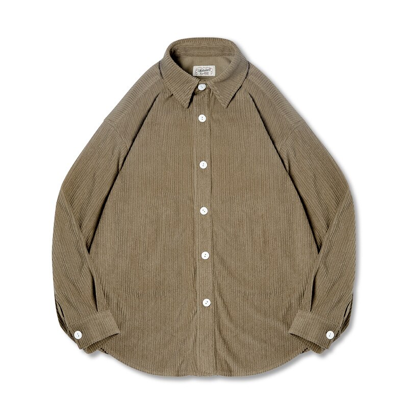 馬登工裝 復古提花針織長袖襯衫厚實外套襯衫落肩袖襯衫