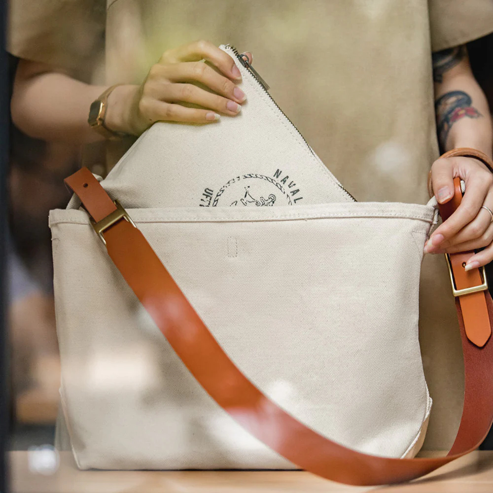 馬登女裝 美式復古子母包做舊印花工具包單肩包阿美咔嘰簡約斜挎帆布包