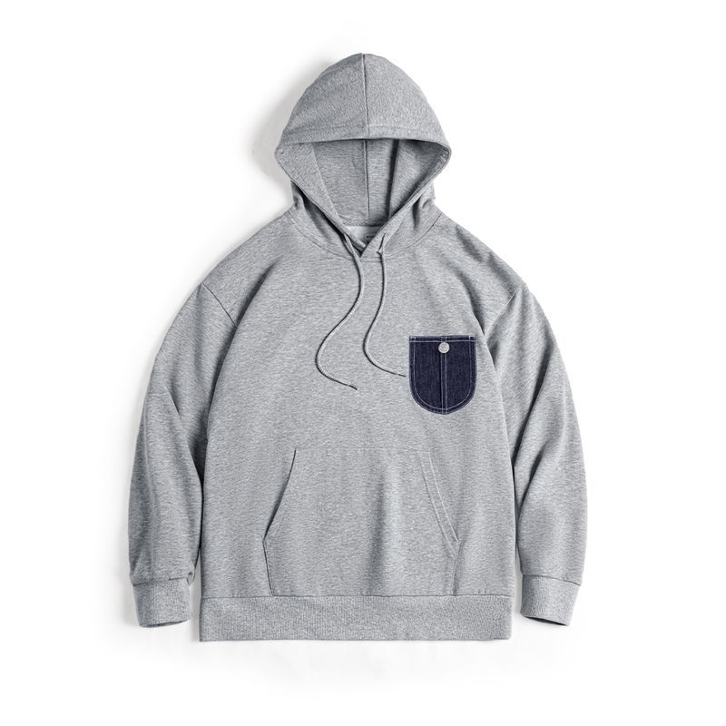 馬登工裝 美式休閒口袋拼接連帽衛衣Cleanfit運動長袖上衣男秋冬季