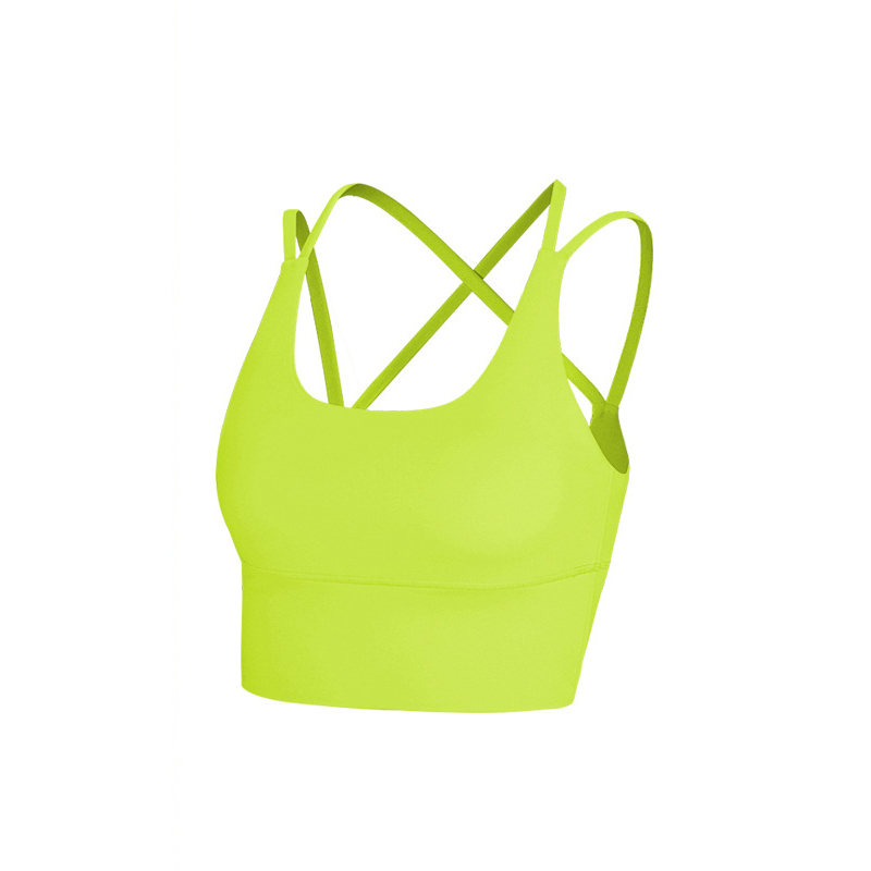 软糯高弹瑜珈吊带健身上衣交叉美背运动内衣遮副乳瑜珈背心