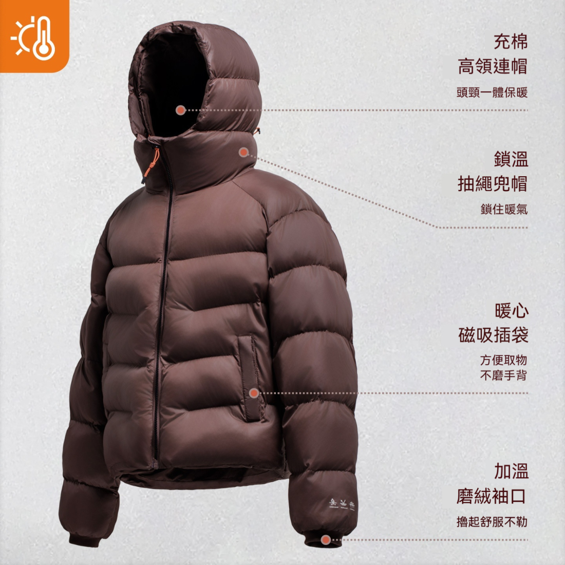 馬登女裝 美式連帽立領寬鬆加厚泡芙麵包絎縫棉衣氣絨棉服外套秋冬