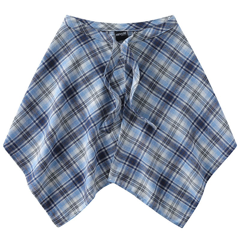 高街腰部一片式系帶朋克嘻哈風下擺屁帘襯衫格子腰封搭配舞蹈裙擺